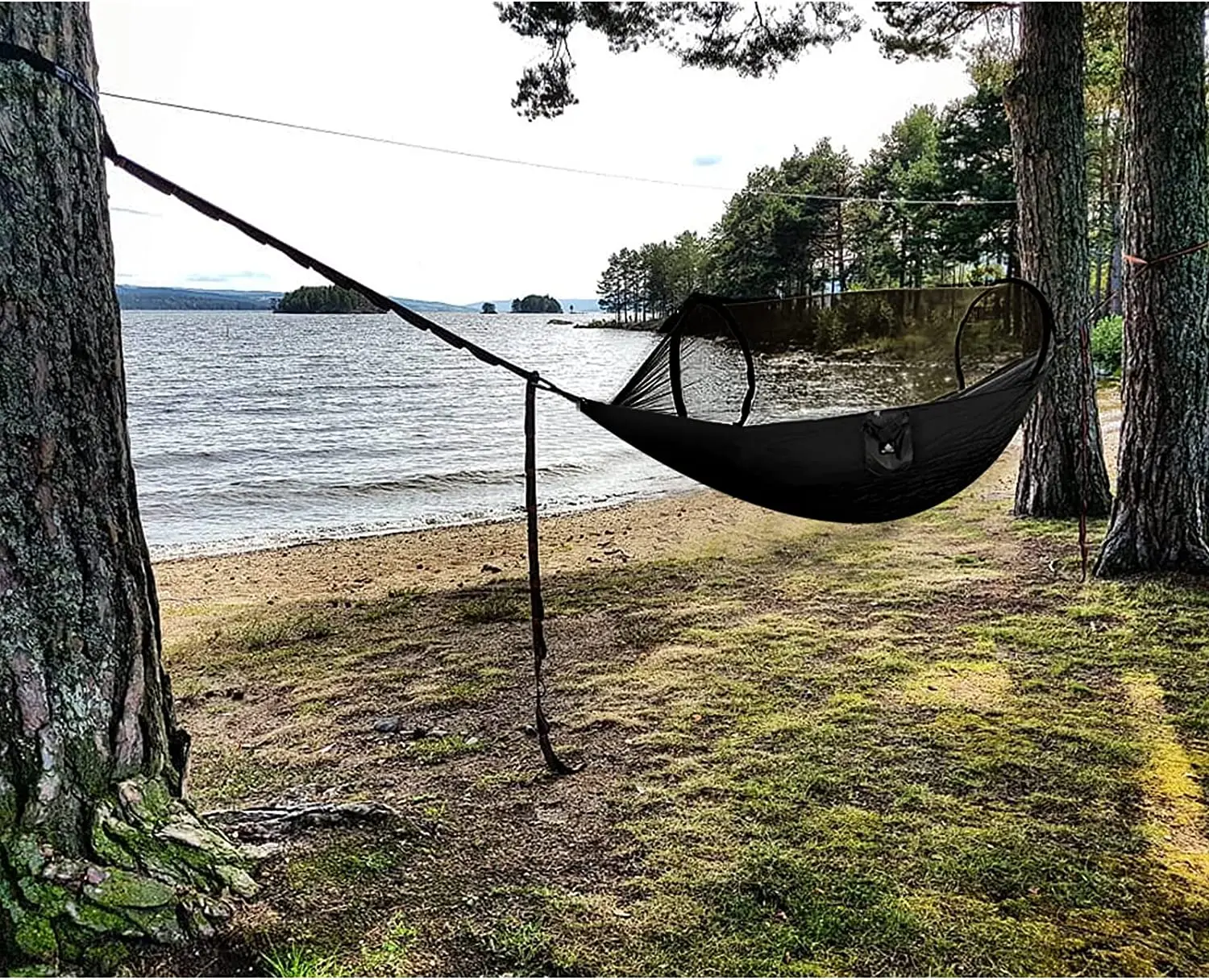 WOQI Outdoor Leisure Cotton Hammocks Camping Stand Sleeping Lightweight And Compact Backpacking Hammock