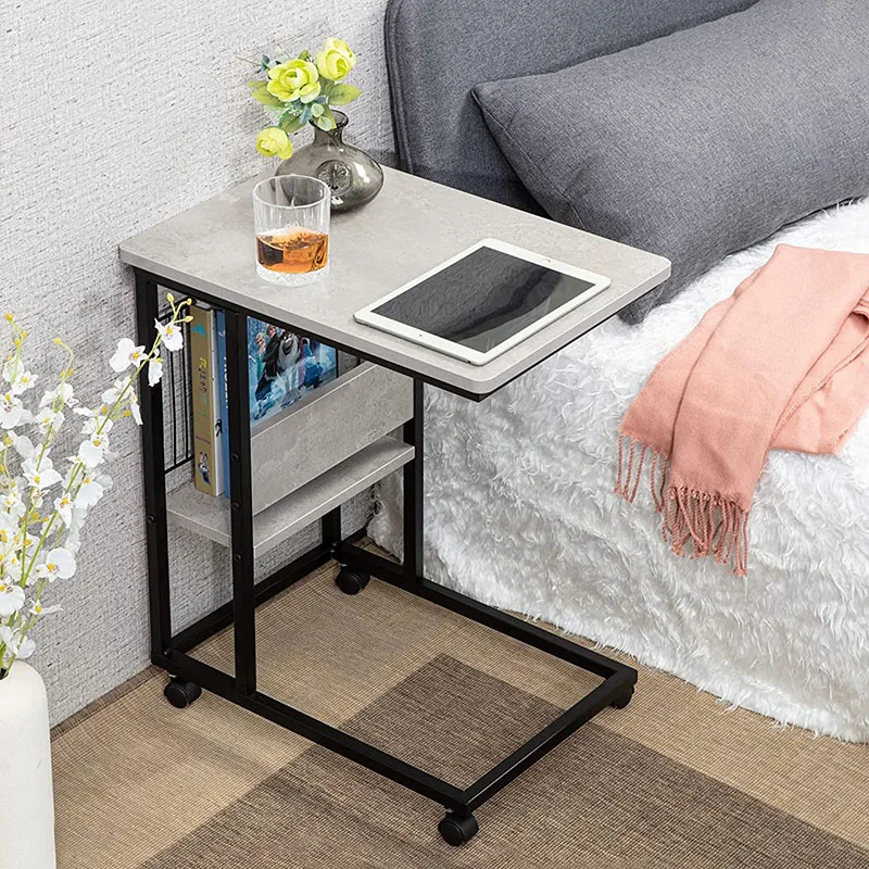 modern small convenient minimalist design living room wood coffee tables with wheels