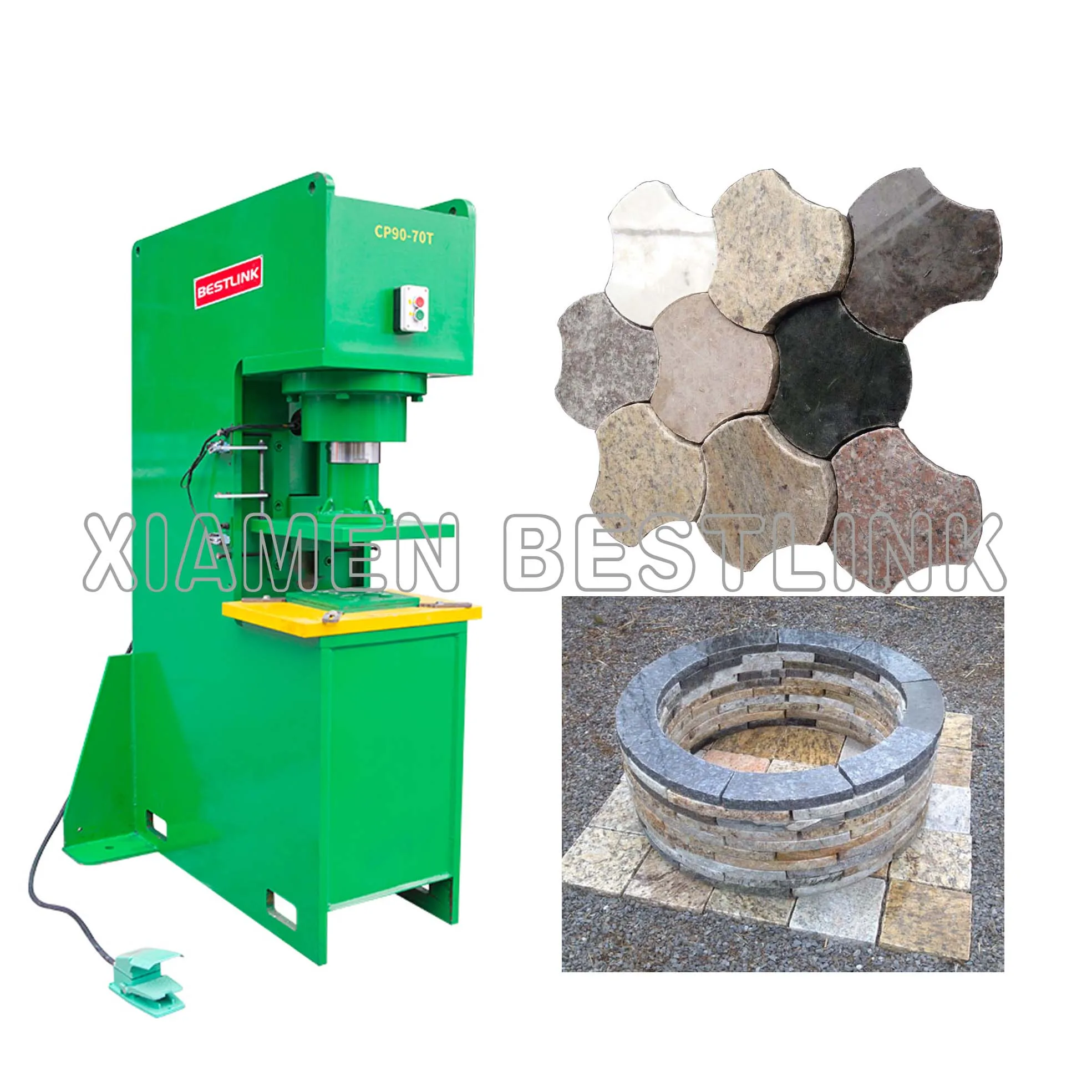 Stonemachinery Hydraulic pressing granite artificial paving Stone rock Slab Stamping different shapes Machine