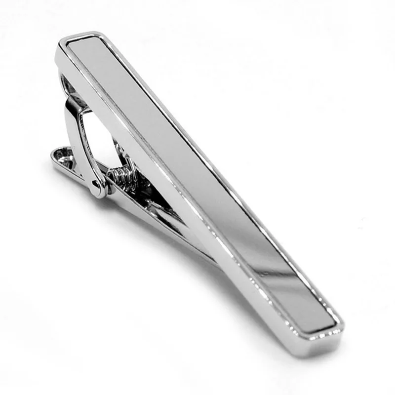 Wholesale Silver Black Sublimation Tie Clip Custom Mens Suit Shirt Trendy Jewelry Tie Bar Tuxedo Fashion Accessory Tie Pin