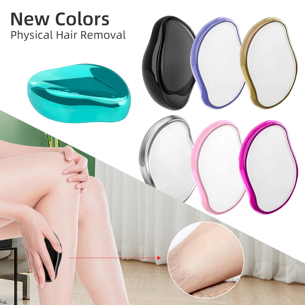 custom hand and leg safe physical painless smooth glass crystals scrub pads tools eraser magic crystal hair remover