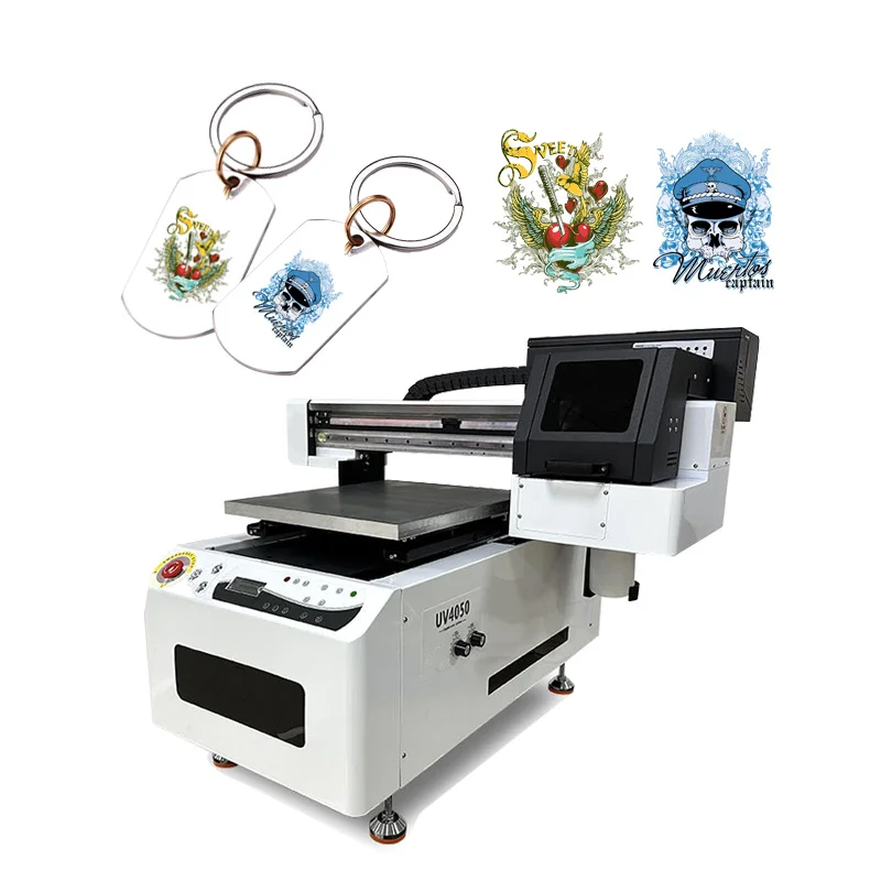 Sale 4050 Uv flatbed printer double XP600 head Uv flatbed printing machine  UV led flatbed varnish glass bottle printing machine