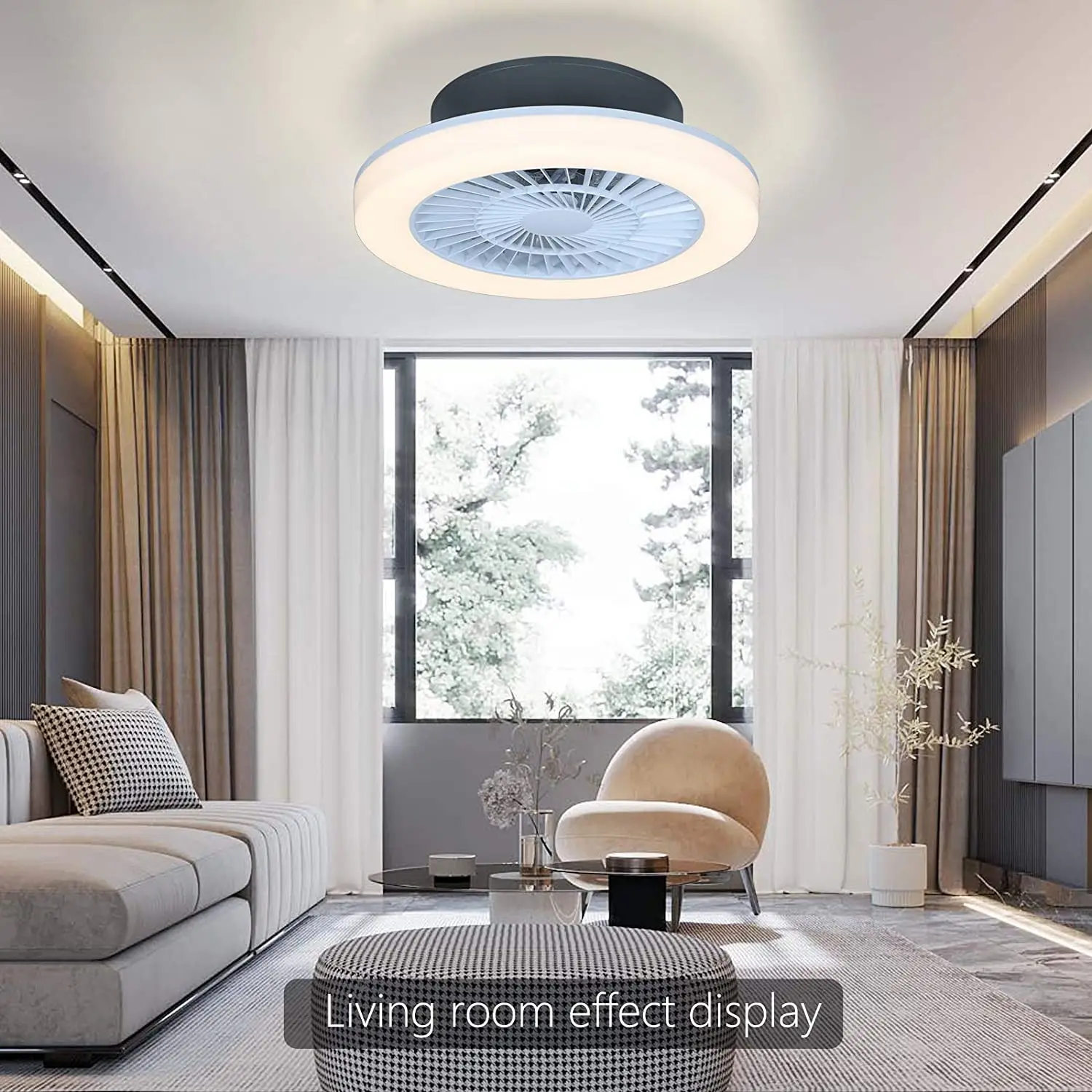 Silent Ceiling fan with light 65W remote control 3 colors 3 gears adjustable wind and dimmable Silent ceiling fan with light