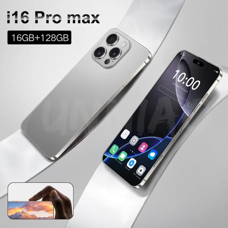 YM Cheap 16 pro max3GOriginal smartphone 6.6inch Big Screen 3500mAh fingerprint Mobilephone
