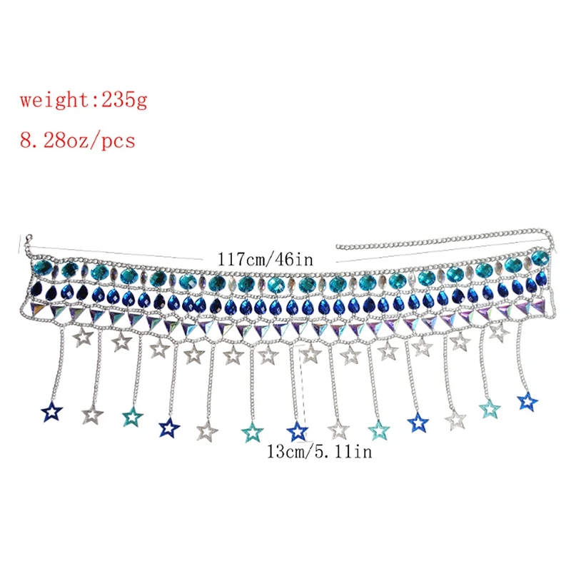 Women Body Harness Bohemian style Jewelry Night Party Hot Sexy Skirt Night Club Sexy Sequin Star pendant Skirt Carnival