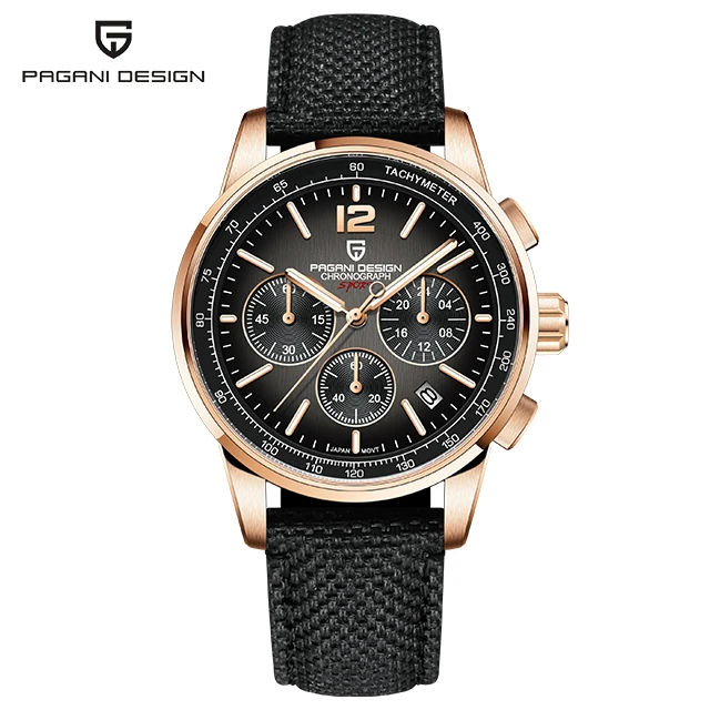 Pagani Design YS008  Quartz Movement Chronograph Date Week Dial New Model Luxury Men Watch Hardlex Japan Miyota Wristwatches