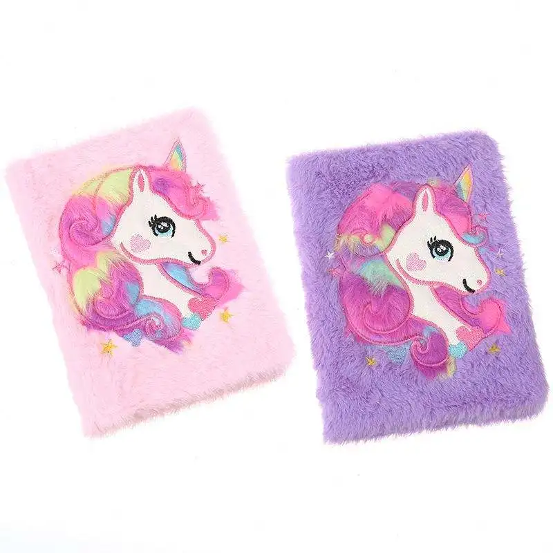 Милый плюшевый чехол в подарок розовый пушистый A5 kawaii utiles escolares школьные канцелярские товары для девочек записная книжка с единорогом и мультяшным дневником