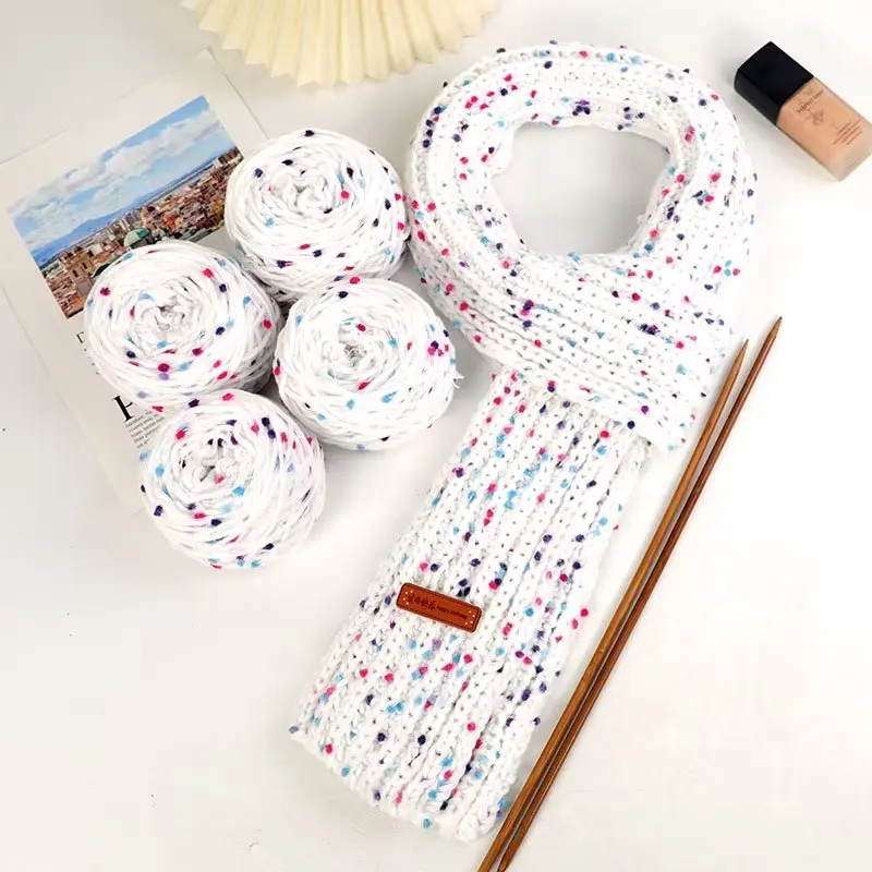 Rainbow bean yarn handmade diy scarf material bag thick soft lover cotton yarn