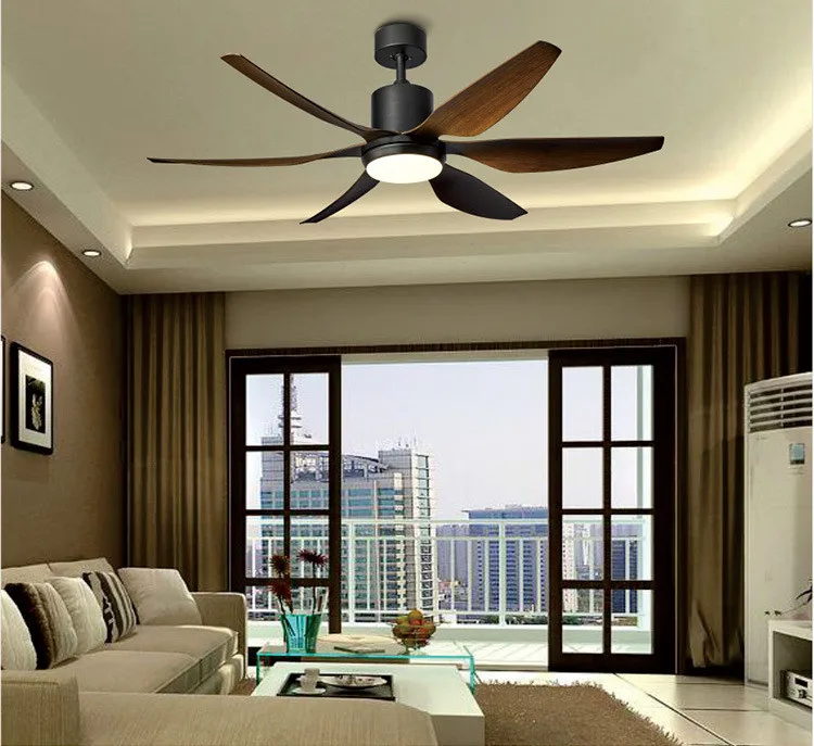 Household ceiling fan with light, high wind power, DC frequency conversion and mute 66 inches