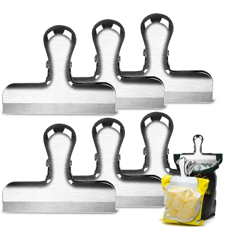 Heavy Duty Stainless Steel Chip Bag Clips,Great for Air Tight Seal Grip on Coffee & Food Bags, Kitchen Home Office Usage