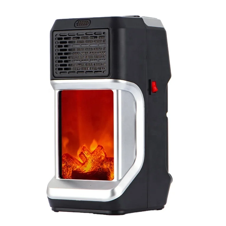 400W Electric Fireplace Air Warmer Flame Heater Portable Wall-Mounted PTC Fan Heater Remote Control Room Simulation Fire Heater
