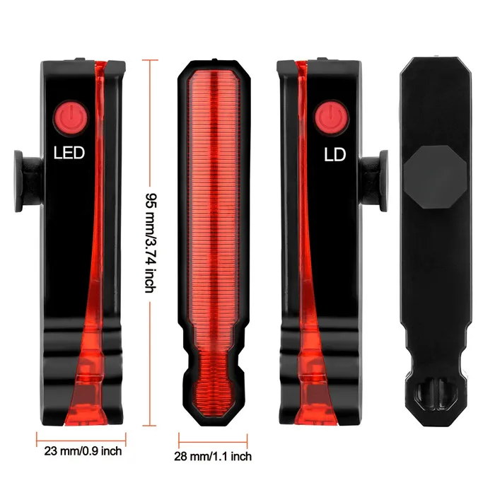 Newest Laser Bike Light Rear Safety Warning Bicycle Light USB Rechargeable Bike Taillight Waterproof Cycling Lamp