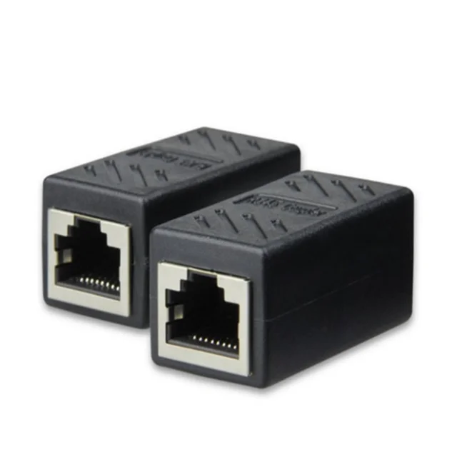 2 Pack  RJ45 Coupler Ethernet Inline Connector Plugs For Cat5 Cat5e Cat6e Cat7 Cable