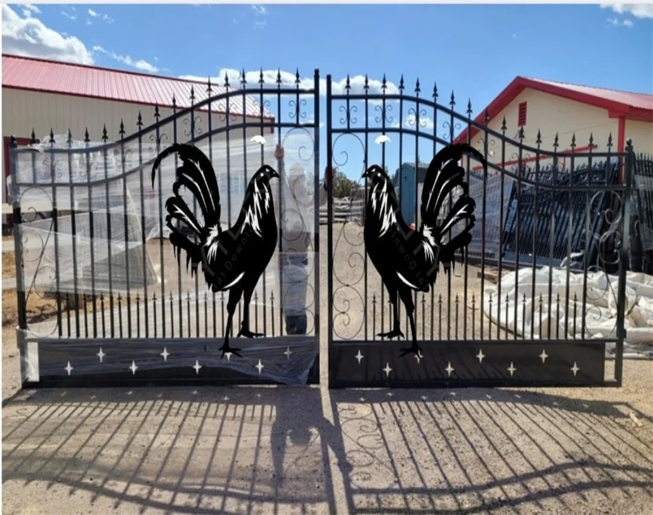 Hot Sale Wrought Iron Driveway Gate Special Design Manufacturers Horse, Cow,Deer Pattern
