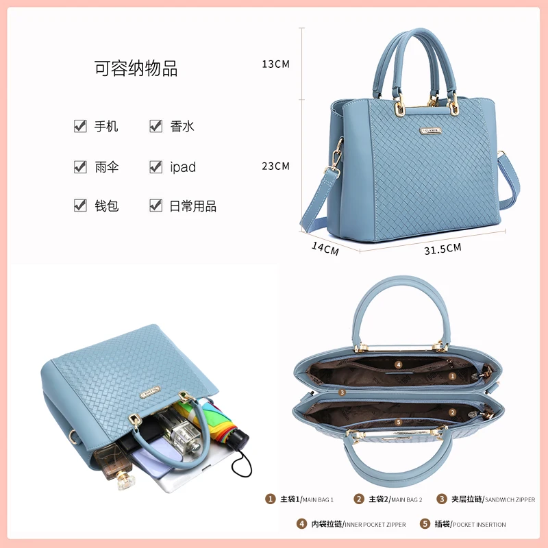 2022 New Set Bags Arrival Unique Woman Cheap Ladies Handbag Pu Leather