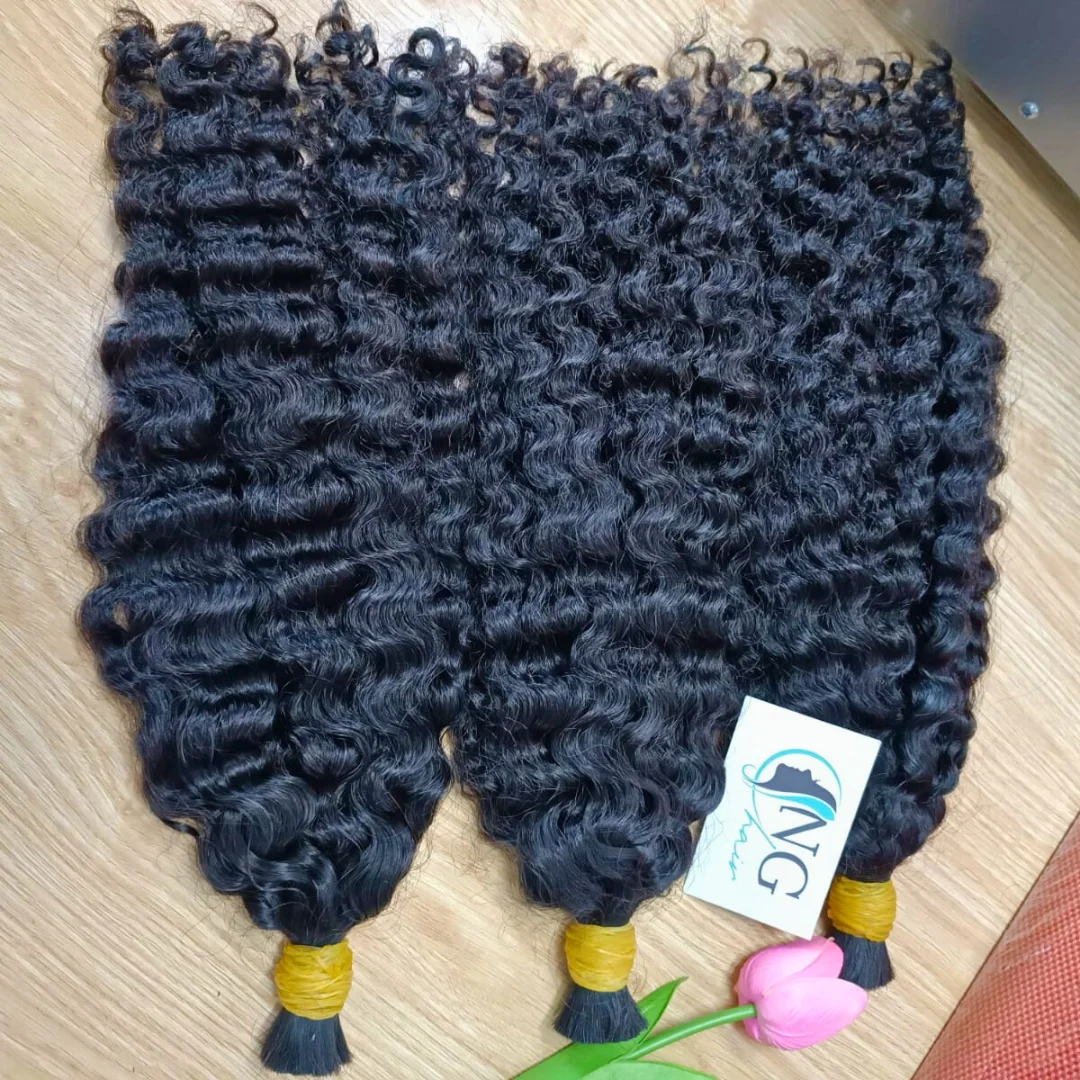 100% Real Image Real Unprocessed Human Hair Fumi Curly Bulk Hair Can Customize All Color All Style For Black Women