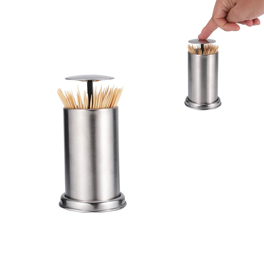 Wholesale Stainless steel 304 Portable Toothpick Pocket Toothpick Holder Metal Pill Case with Key Ring