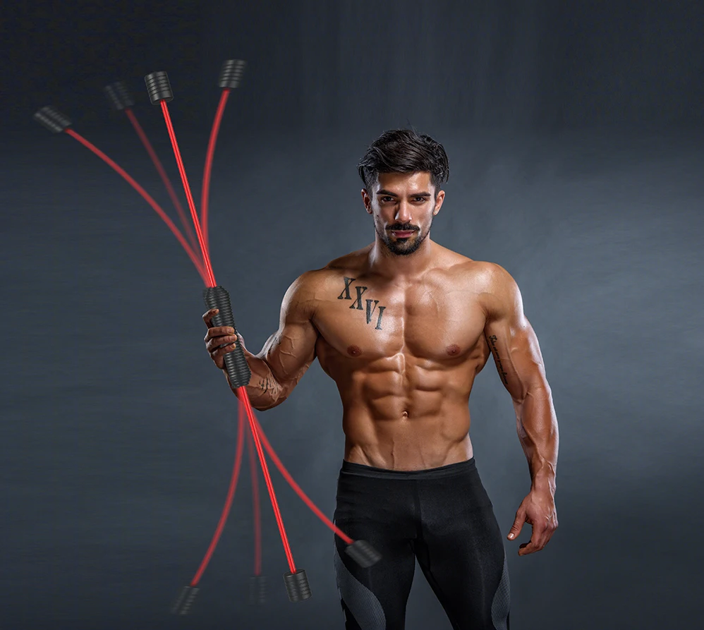 Multifunctional Detachable Exercise Body Workout Bar Muscle Training Fitness Elastic Stick