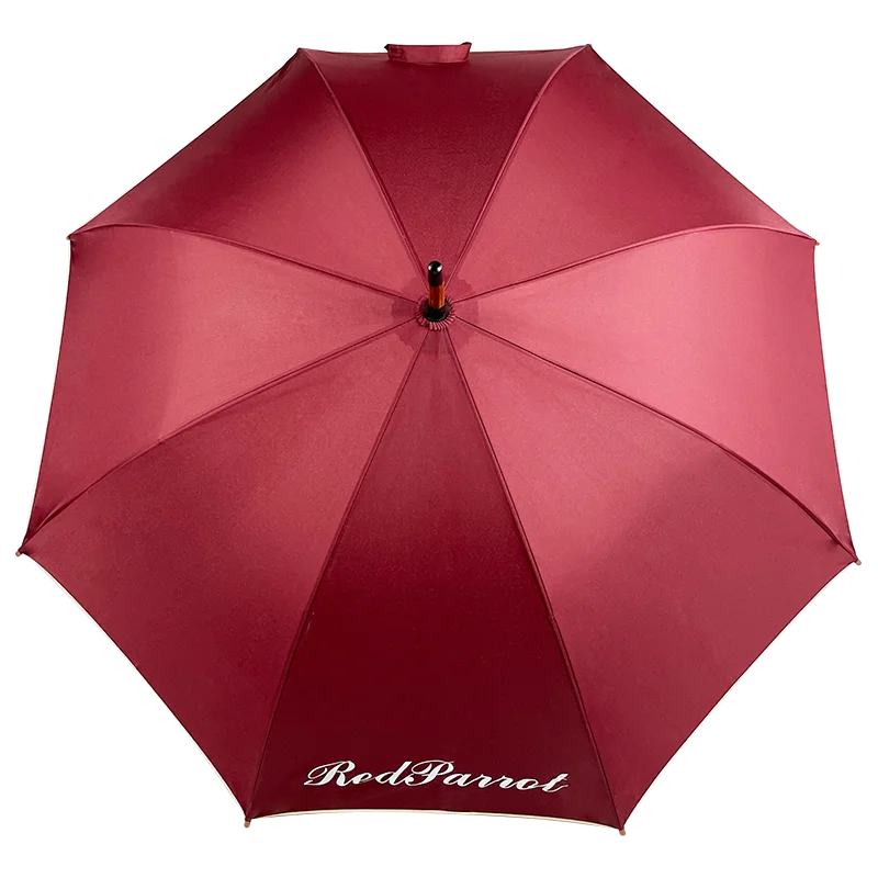 Umbrella Factory Wholesale J Wooden Handle Straight Sticks Wood Umbrella Custom Automatic Umbrella