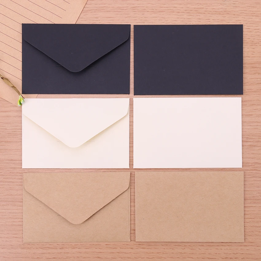 Promotional 3 colors blank mini business gift wedding paper envelope