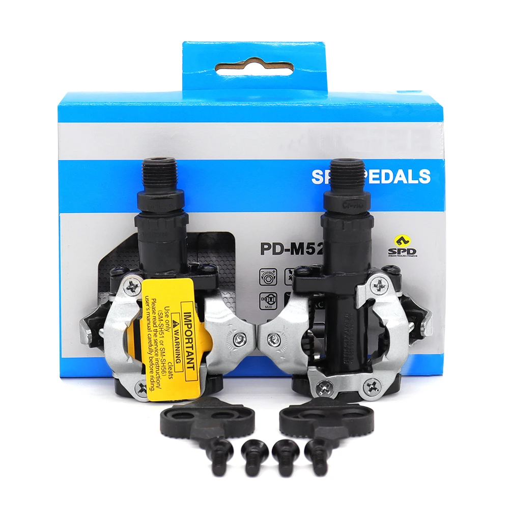 PD M520 Bicycle Pedals for Mountain Bike Deore SPD Dual Sided Self-locking MTB Bicycle Pedals Original Bike Parts