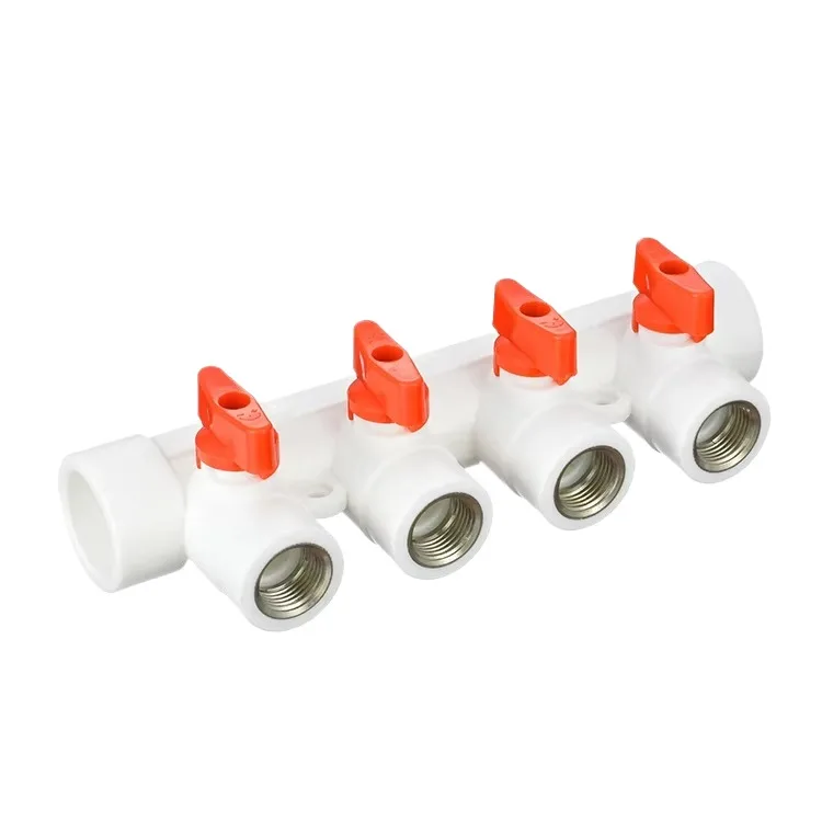 Customized hot and cold water Ppr Pipe fittings 4 Road plastic Ppr Manifold plastic hose faucet manifold