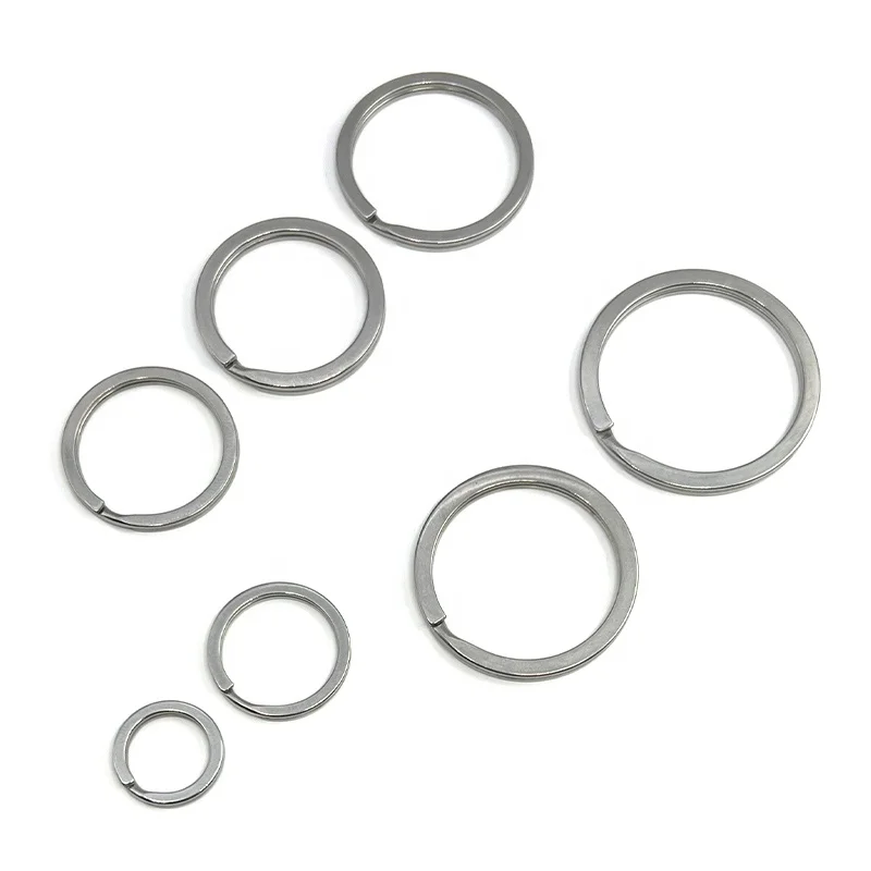 Wholesale Custom Metal Smooth Split Key Ring Stainless Steel Flat Key Ring Double Layer Connectors For Key Chain Accessories