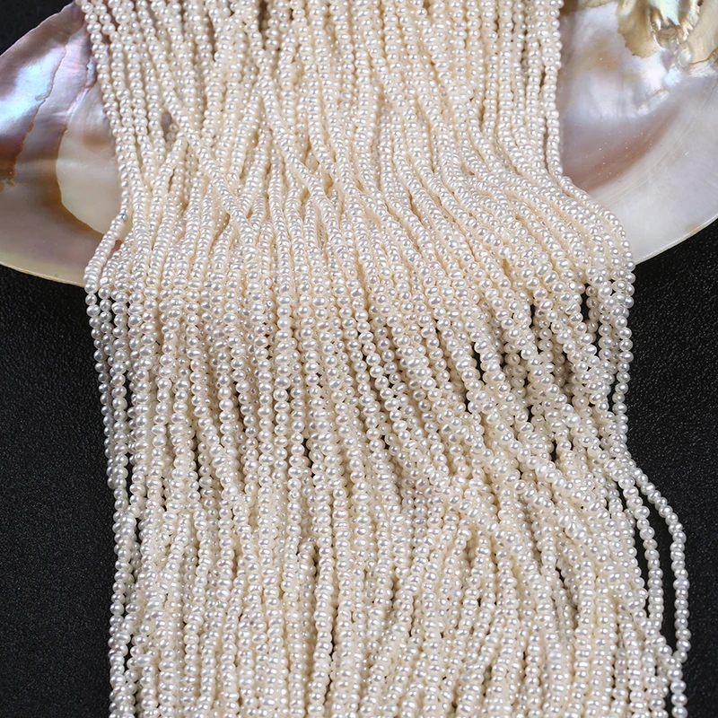 2.5-3mm natural potato AAA freshwater pearls tiny pearl beads strands