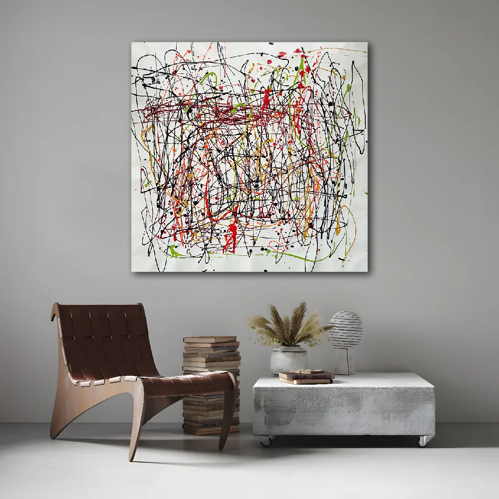 Palette knife color hand-painted texture frame oil painting artwork modern oversized abstract oversized wall art black