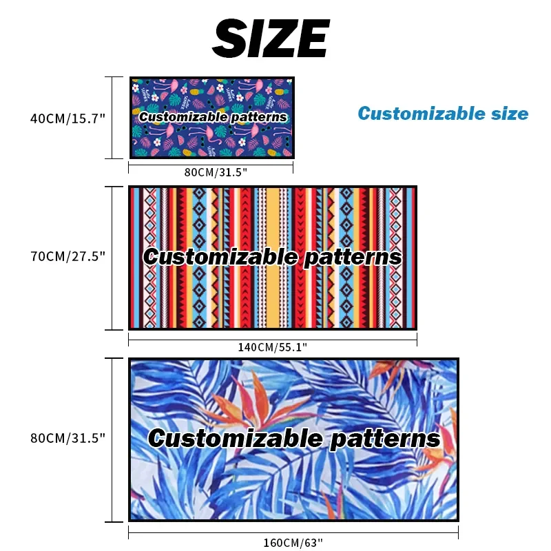 Full Custom Printing Microfiber Suede Quick Dry Towel For Super Absorbent Sand Free Large Beach Towels