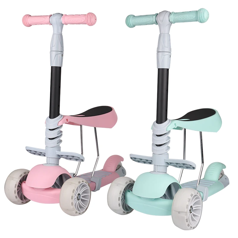 Wholesale Factory Foldable Colorful Kick Jet Electric 3 Wheel Spray Kids Scooter 3in1 Kids Scooter