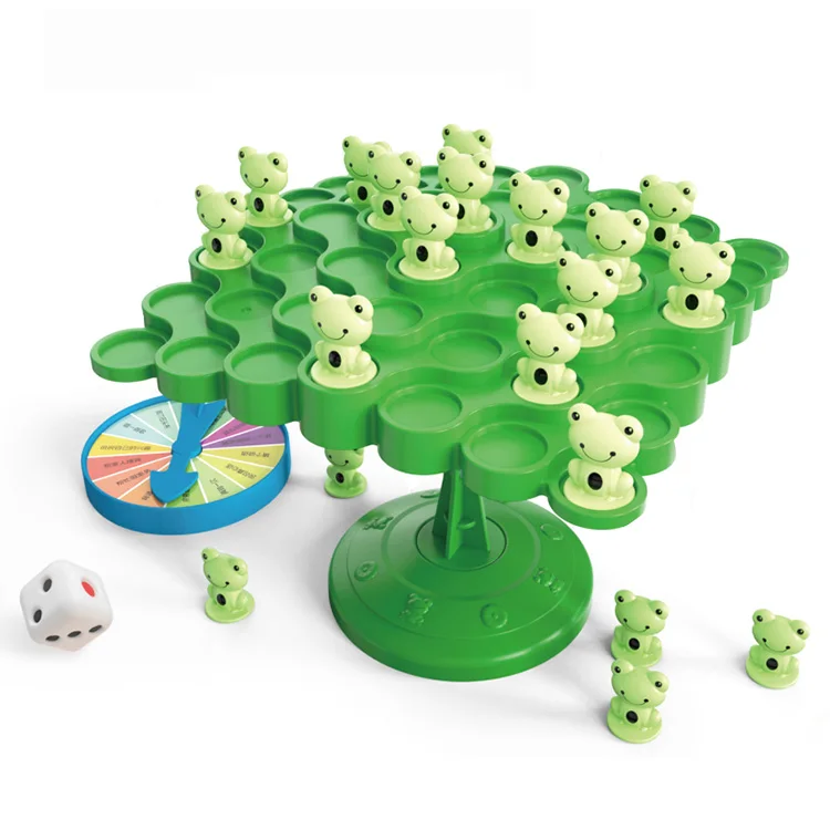 Montessori Educational Sensory Games Green Frog Toy Children Mini Kids Balance Plastic Crazy Frog Toy