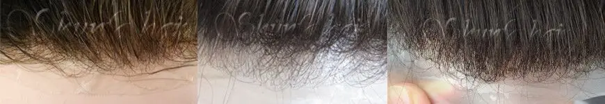 Human hair prothesis toupee for men full skin with single knots thin skinhair system