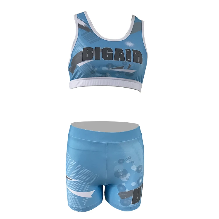 Manufacturer Supply Sublimated Printing Design Your Own Cheerleading Dance Costumes Practice Wear Uniform