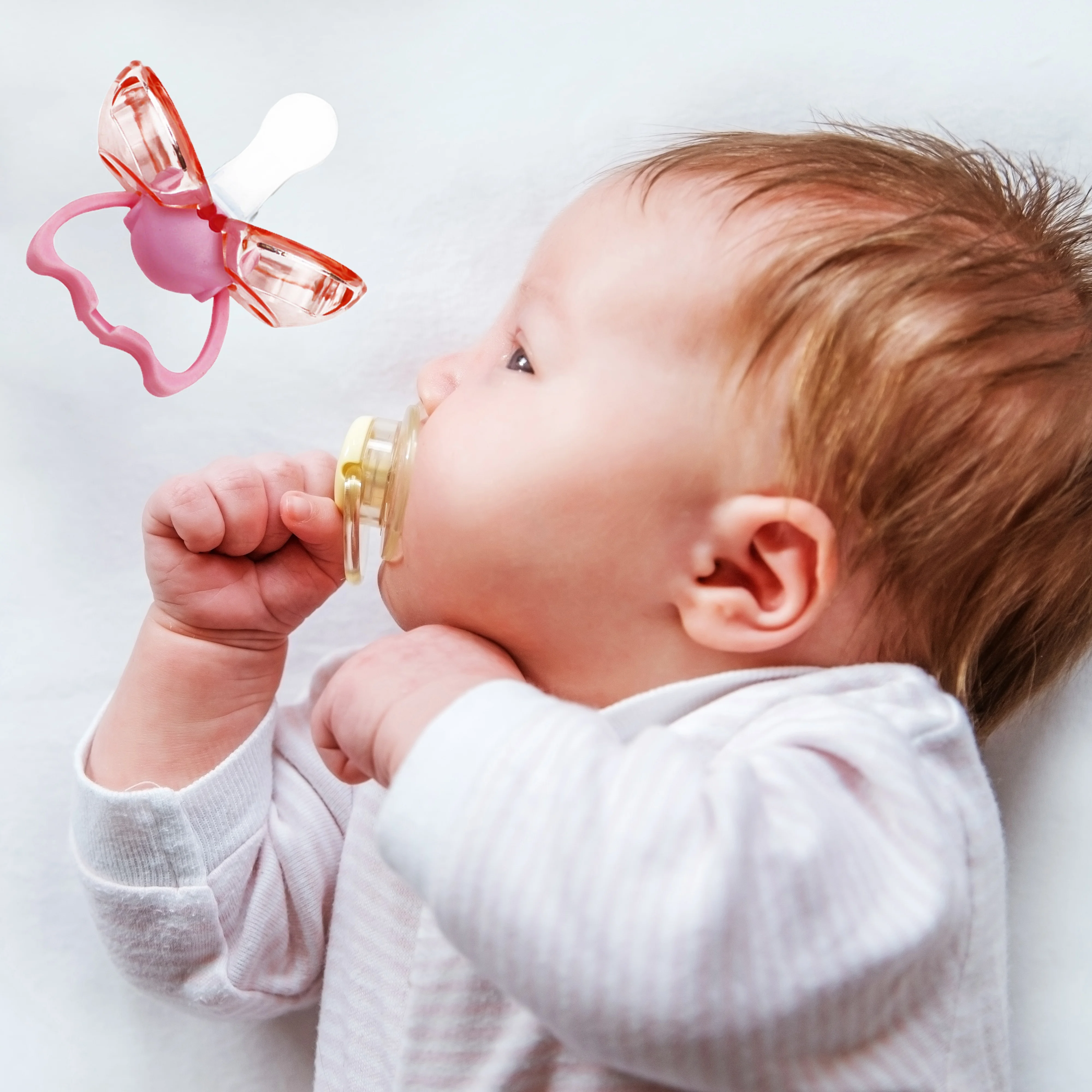 AliGan-Baby pacifier 0-3 month anti-dust silicone pacifier nipple toys new born curves comfortably sweetie soother clip teether