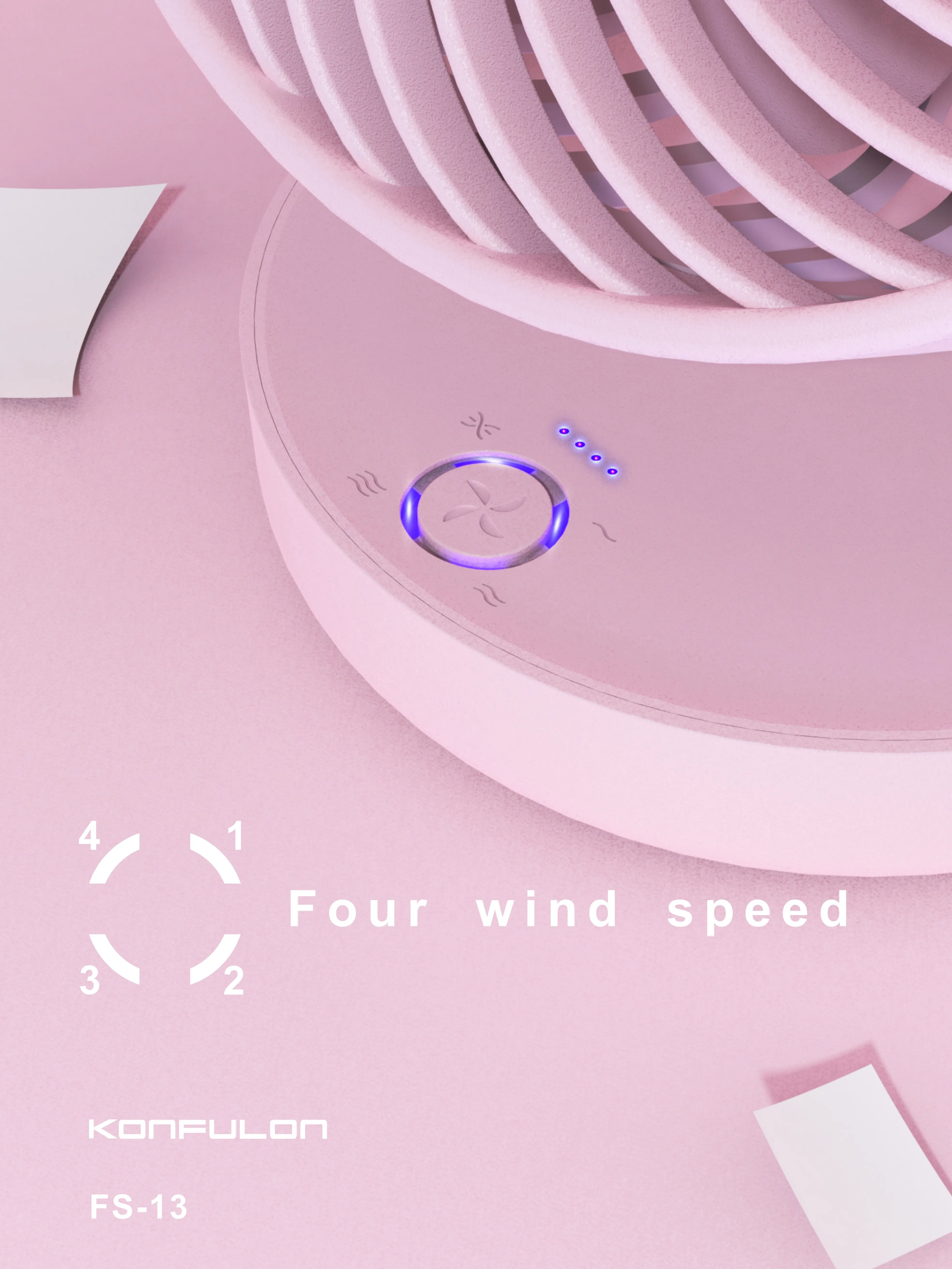 KONFULON 2024 top Selling new Desk Fan 4 Speed Adjustable Head 360 Degree Rotatable Personal Fans Small Table Fan for travel
