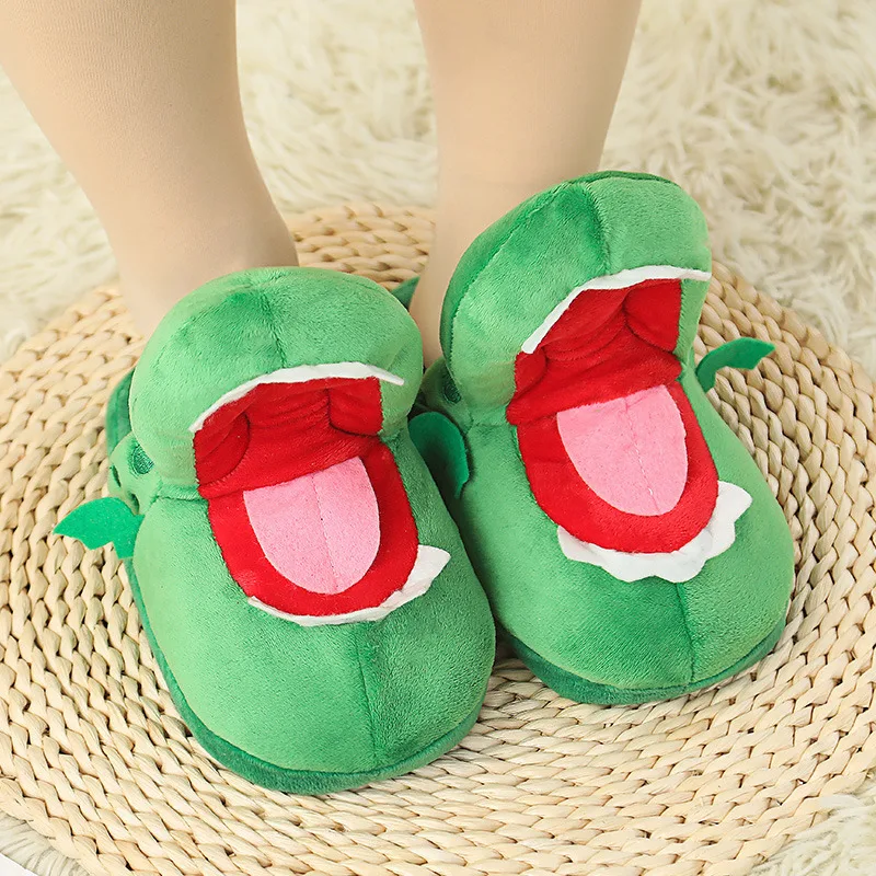 2024 Fashion Evil Fluffy Home Slippers Animal Warmth Pillow Crocodile Slippers