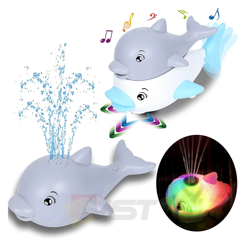 Baby 2 в 1 со светодиодной подсветкой музыкальные игрушки индукции игрушки развивающие игры Дельфин распылитель воды бассейна игрушки для ванной для детей с года до трех детей