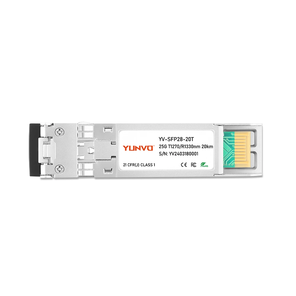 Yunvo  SFP-25GBX-U-20/SFP-25GBX-D-20 Compatible SFP28 25GBASE-U BiDi 1270nm-TX/1330nm-RX 20km  SFP28 Transceiver