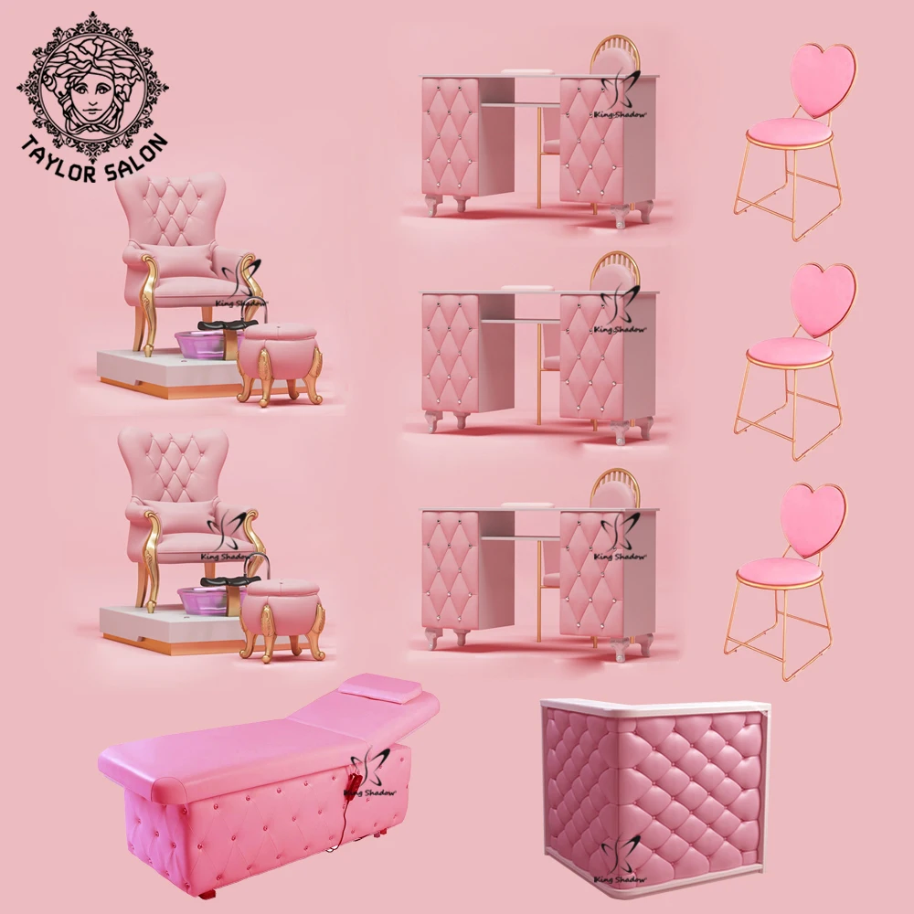 Электрическая спа-кровать для лица, косметическое кресло для ресниц, тайский массажный стол, розовая кровать для ресниц с кристальной пряжкой