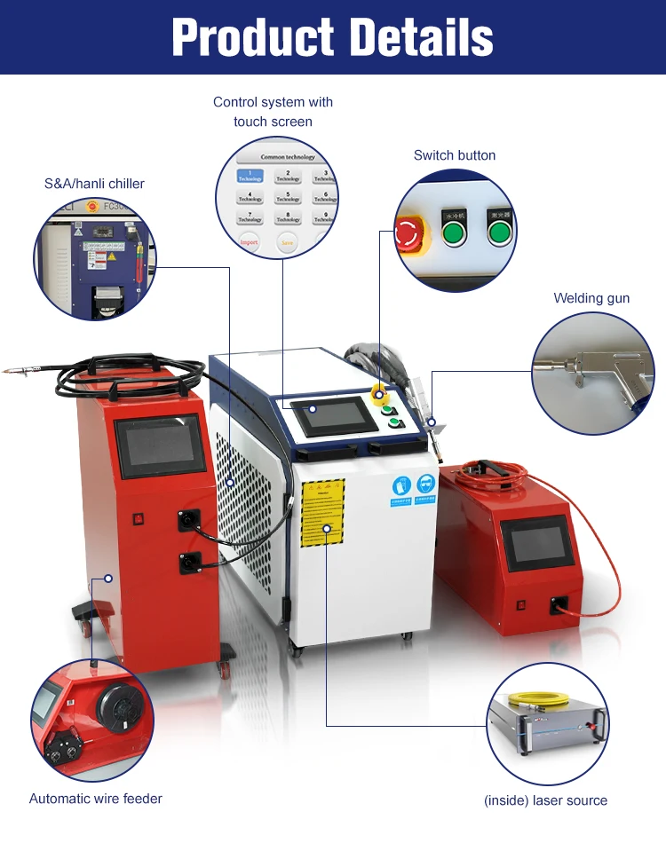Laser 1kw 1.5kw 2kw metal portable handheld Optical Fiber Laser Lazer soldering Welding Welder Machine