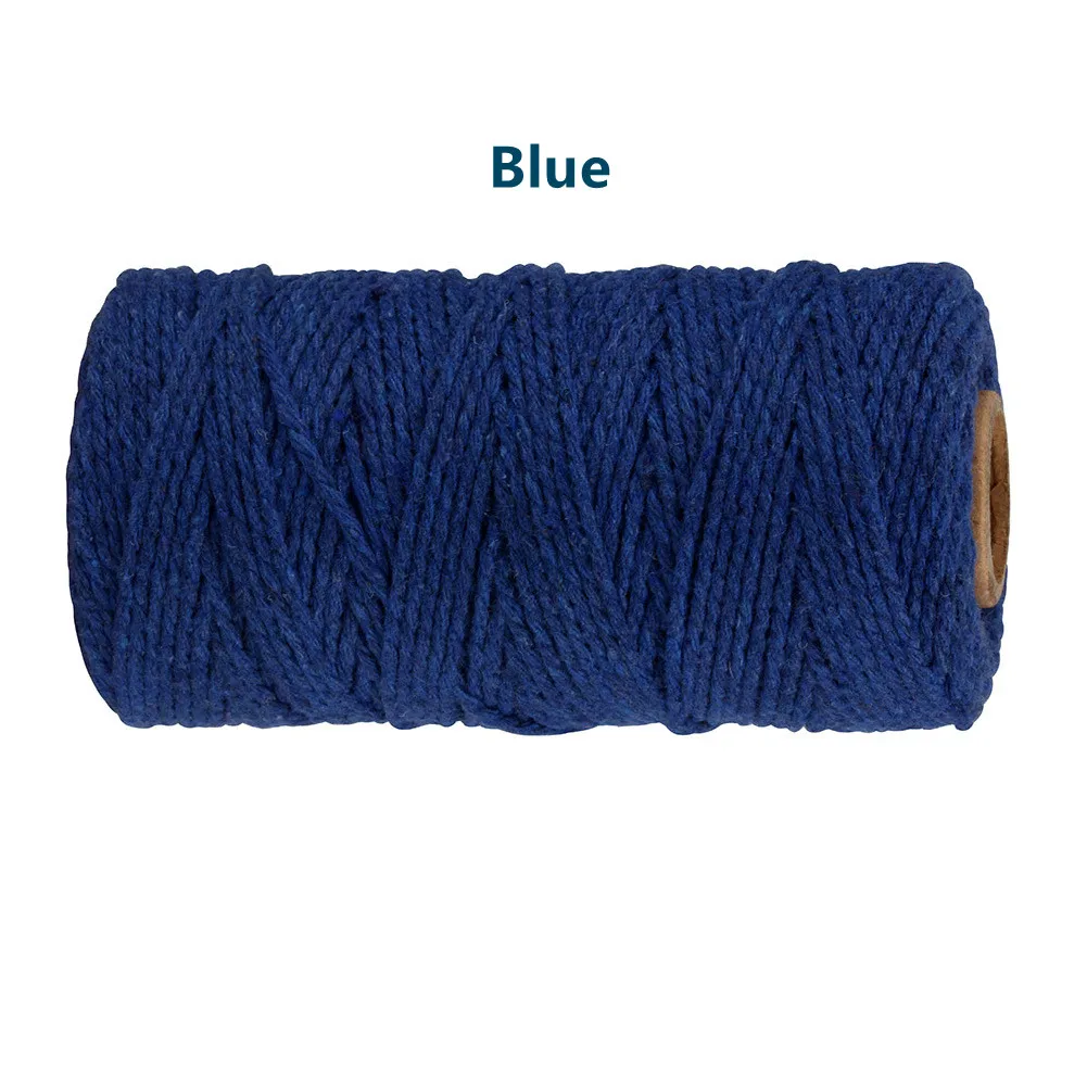 Natural Quality Set 100% Cotton Braided Black Rope 2mm 3mm 4mm 5mm 6mm 8mm 10mm Single Strand Twisted Color Macrame Cord