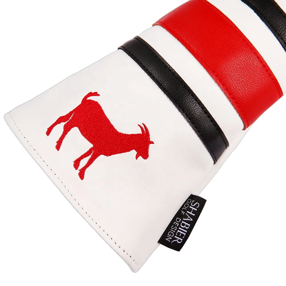 Drop-Shipping White PU Leather Number GOAT 23 Applique Goat Golf Cover Golf Club Fairway Wood Headcover