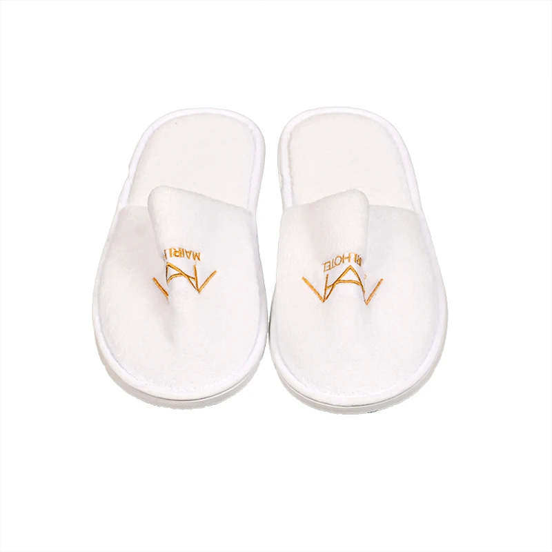 Hot Selling Hotel Supplies Linen Disposable Slippers Coral Fleece Plush Slipper