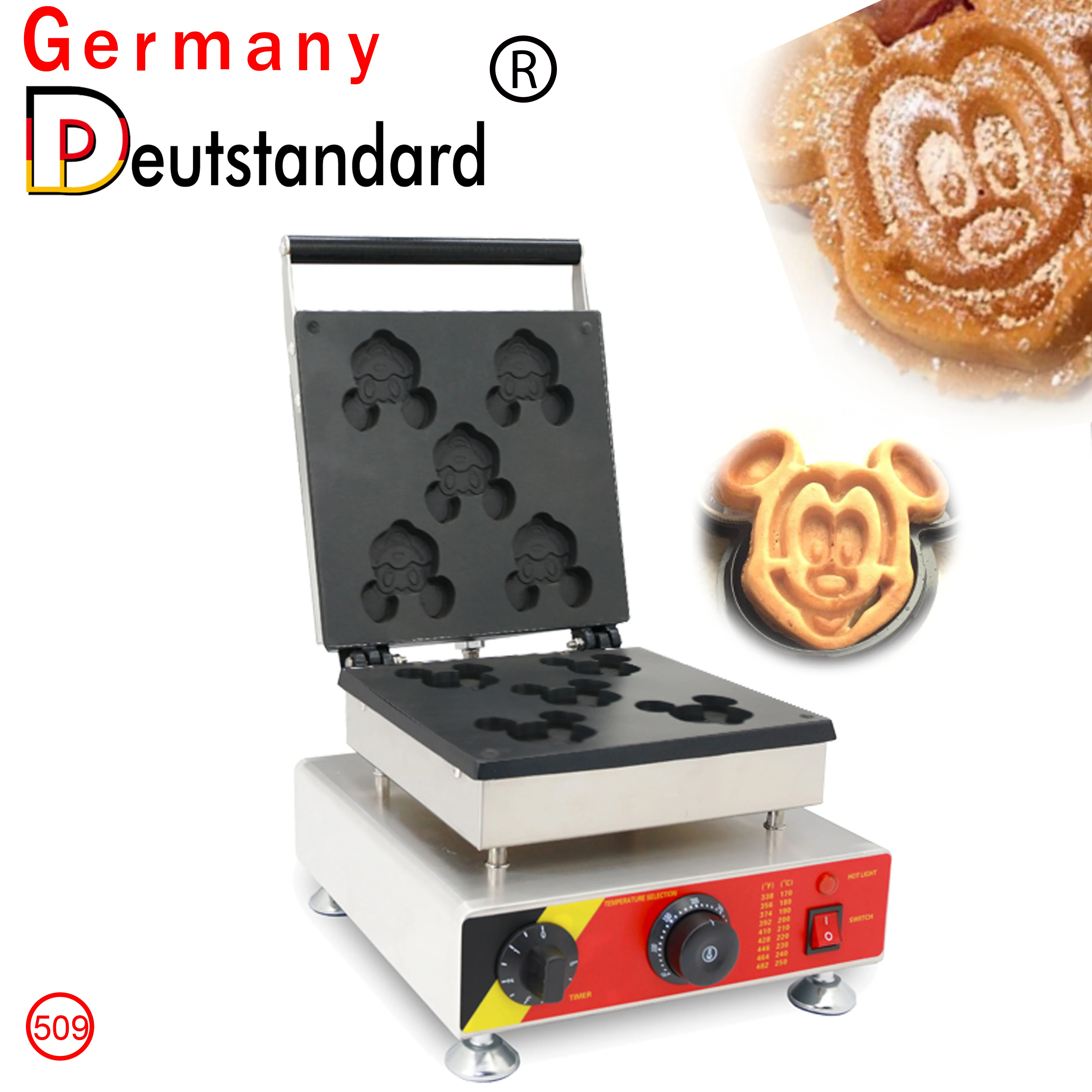 Germany Deutstandard commercial snack machine mickey mouse waffle  maker for sale