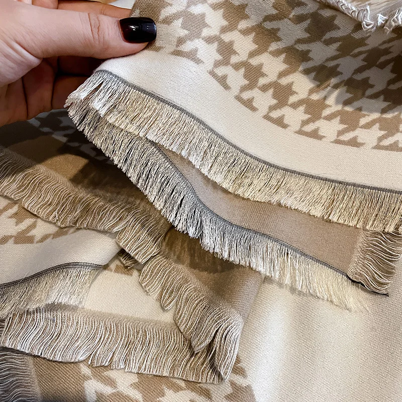 Imitation Cashmere Scarf for Women Personalized Luxury Design Shawls Wraps Capes Blanket Poncho Winter Thick Warm Pashmina Scarf