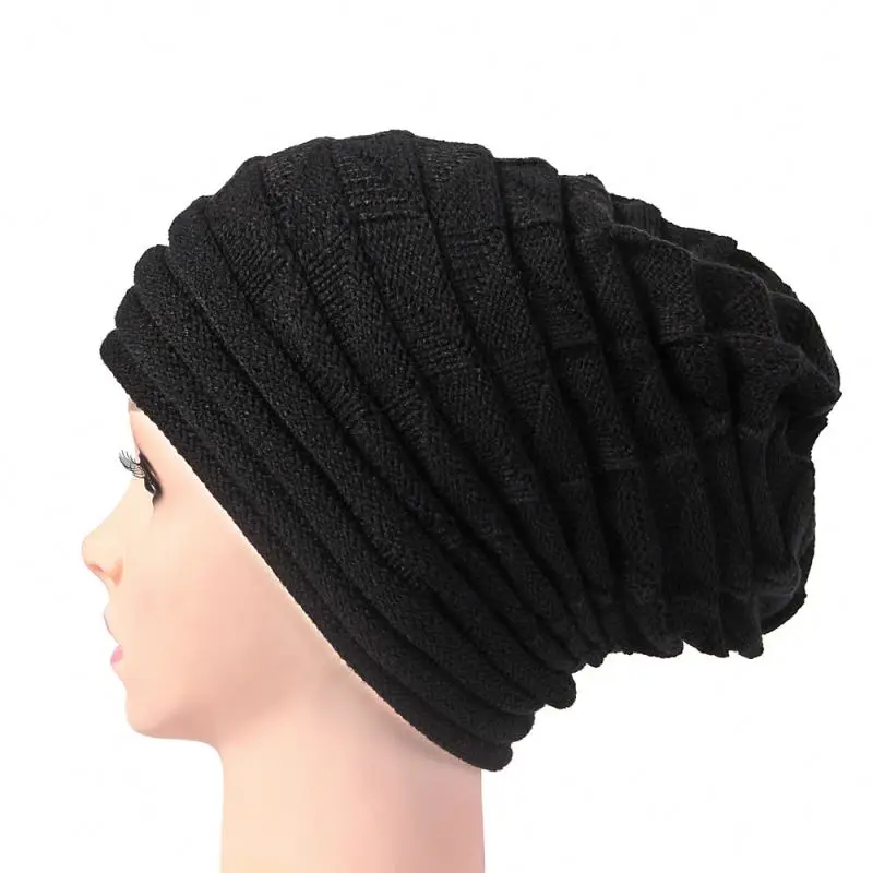 Fashion Women Autumn Winter Outdoor Warm Wool Cap Drape Knit Beanie Hats Woolen Caps Knitted Hat