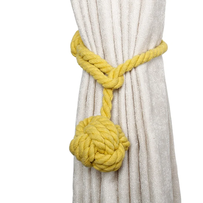 
CK-15 Hotsale high quality cotton rope curtain tieback with single ball 