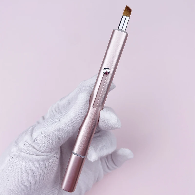 2 in 1 Cosmetic Tool Retractable Double-Tone Single Eye Shadow Brow Liner Lip Brush