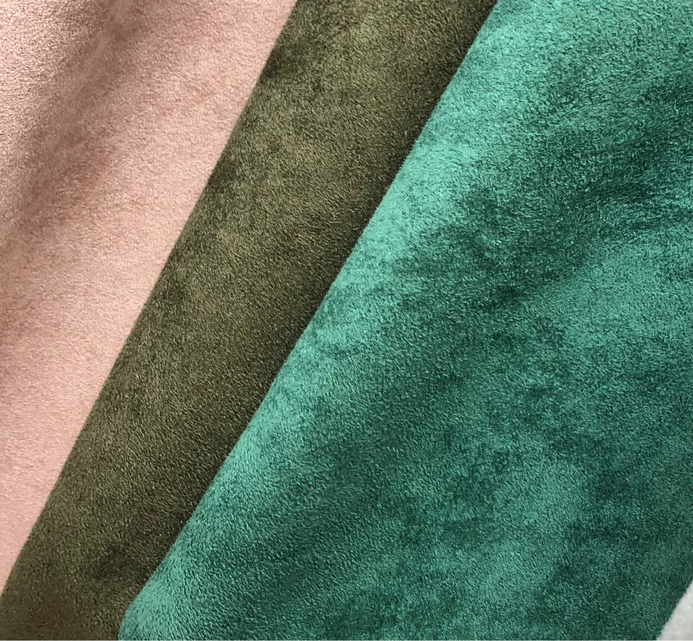 
colorful artificial suede leather fabric for making winter shoe and bag 